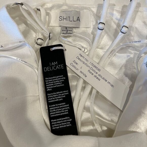 Shilla The Label White Dolce Strap Dress Sz. L NWT - Picture 4 of 4